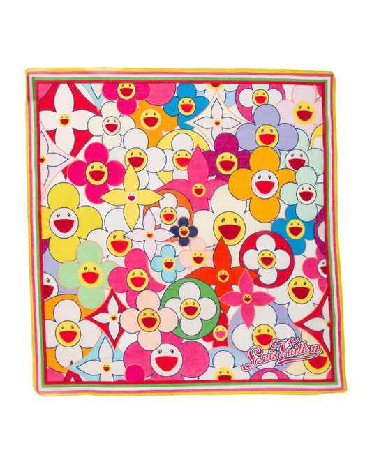 Louis Vuitton x Takashi Murakami Cosmic Blossom Pocket Square