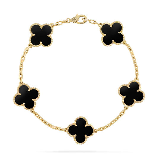 Van Cleef & Arpels Onyx 5 Motif Bracelet